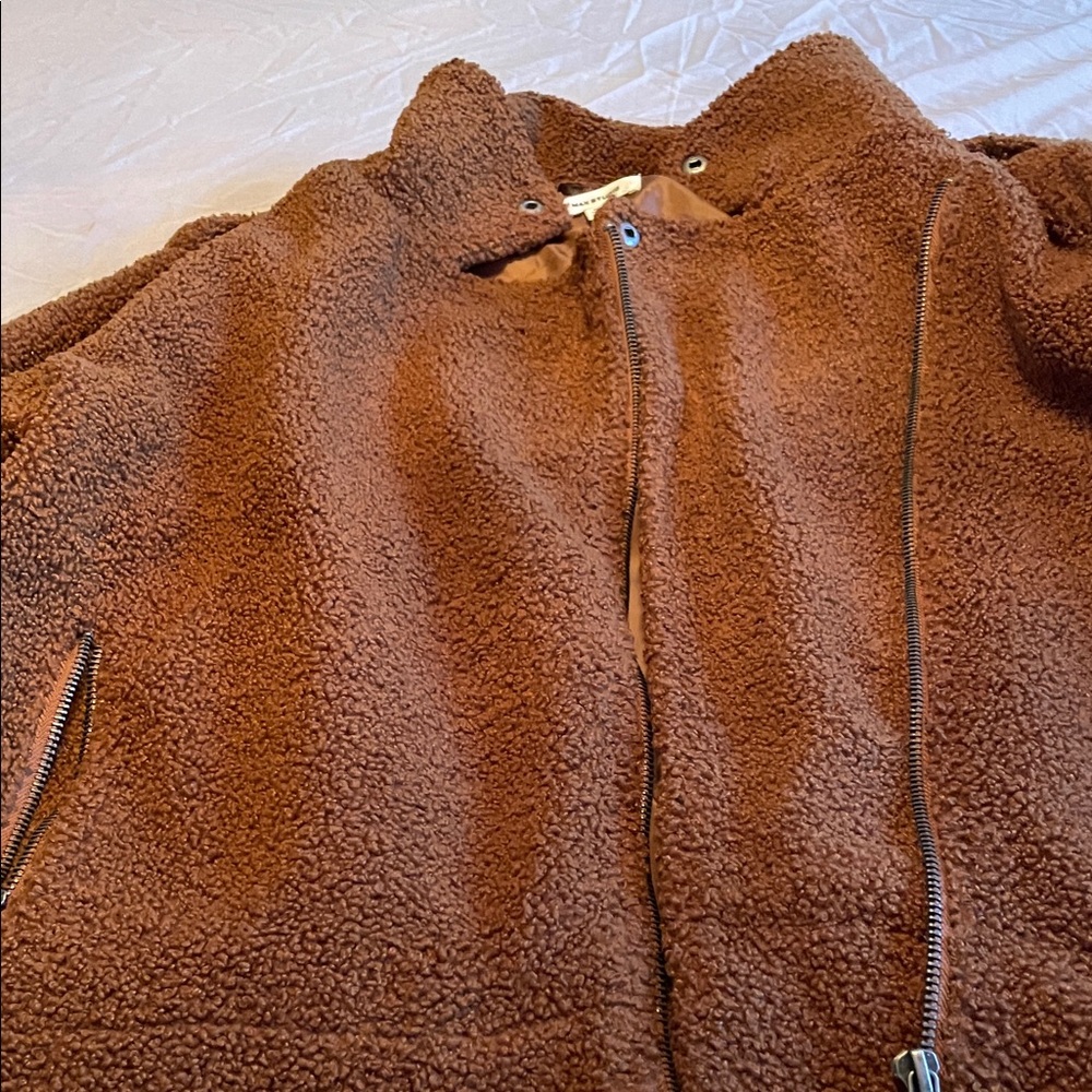 Max Studio Chocolate Brown Sherpa Jacket -XL